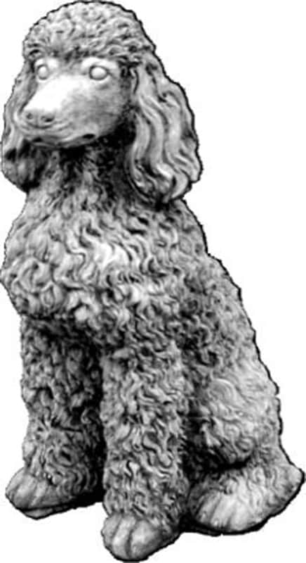 Lille puddel - betonfigur - 29 cm