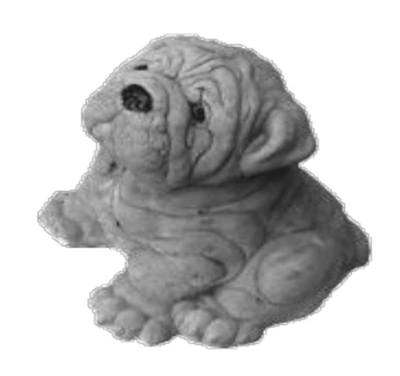 Engelsk bulldoghvalp - betonfigur - 26 cm