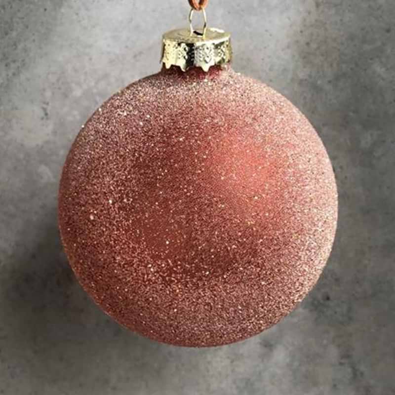 julekugle orange med glimmer