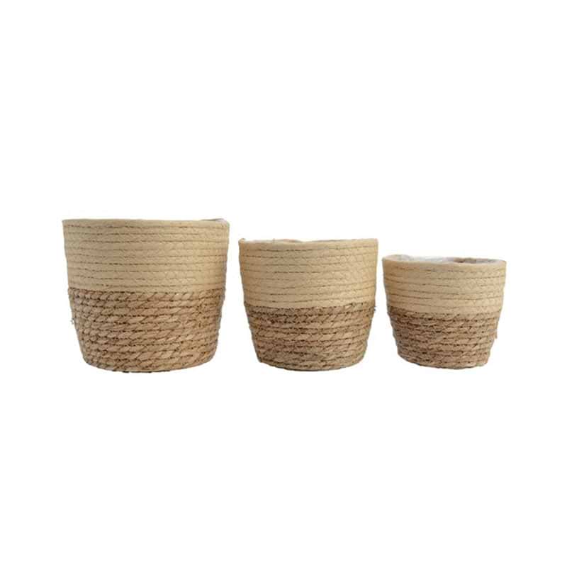 Sivkurv til planter i beige