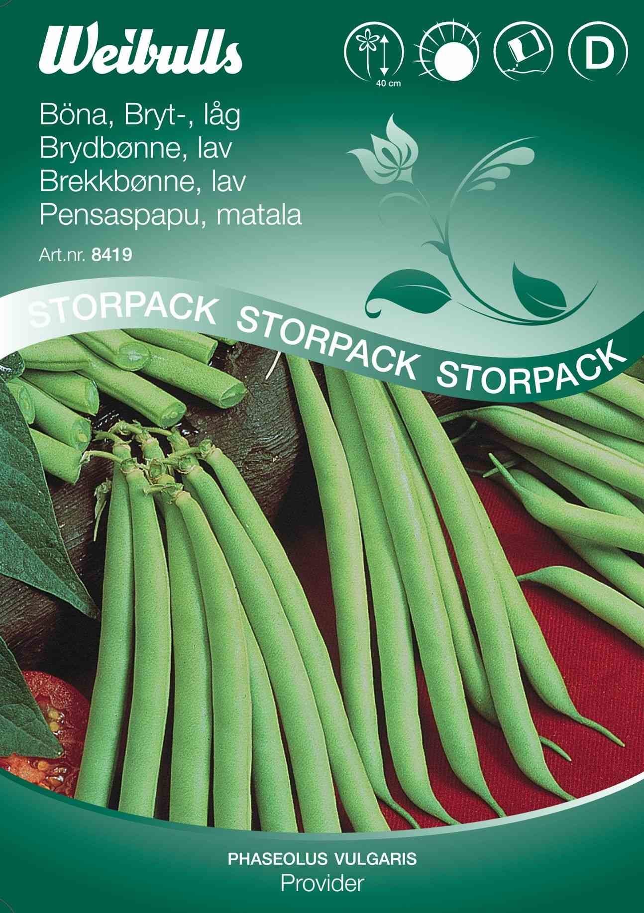 Bønnefrø (Brydbønne/Buskbønne Lav 'Provider') Stor Pose