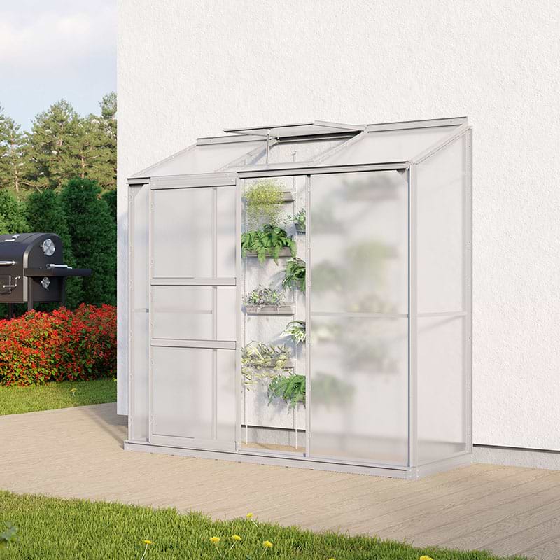 drivhus til væg i alu og polycarbonat