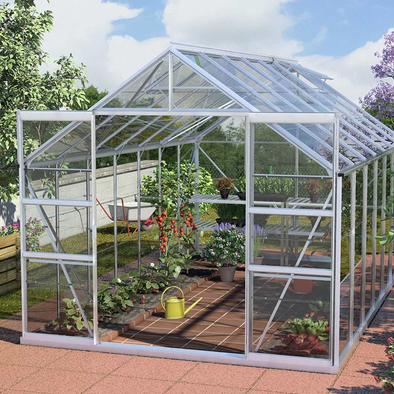 Drivhus - Vitavia Mars - Alu med 3mm delt glas m/sokkel - Flere Varianter