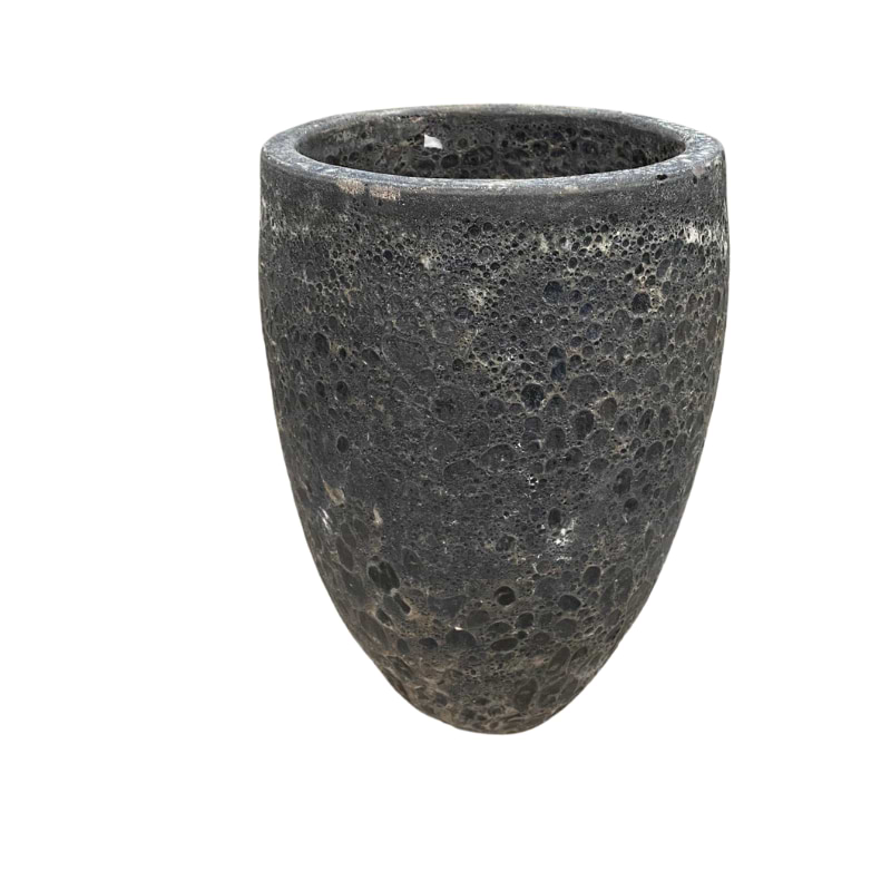 Krukke Høj Lava sand sort - D 36 cm