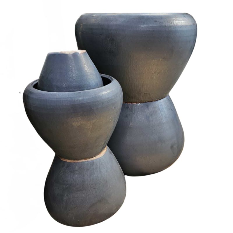Krukke 'Fish Bowl' Metal/grå D81H50