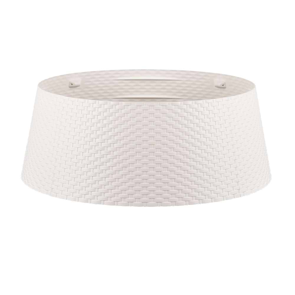 Juletræsskørt Plastik - Wicker Hvid - Ø48 cm