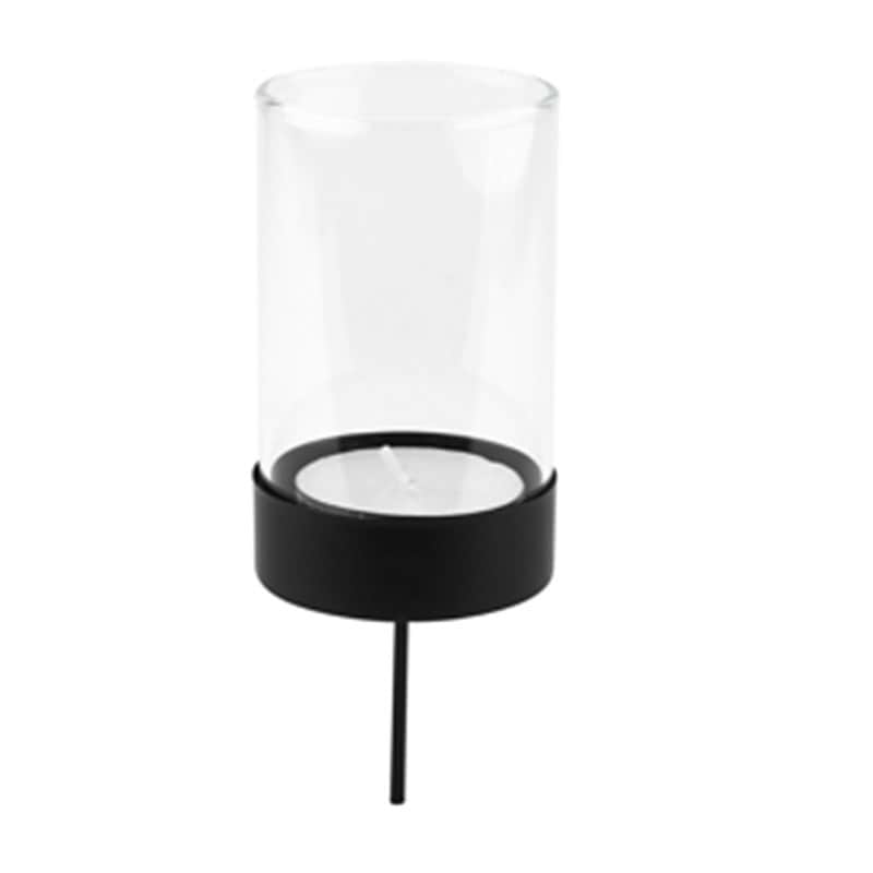 Lysholder Fyrfadslys Glas Sort