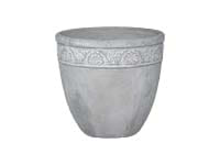 Krukke Grå - Beton Mønstret Kant - Diameter 36 cm