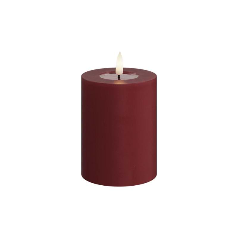 Deluxe Homeart LED Bloklys - Ø5x H10 cm - Bordeaux