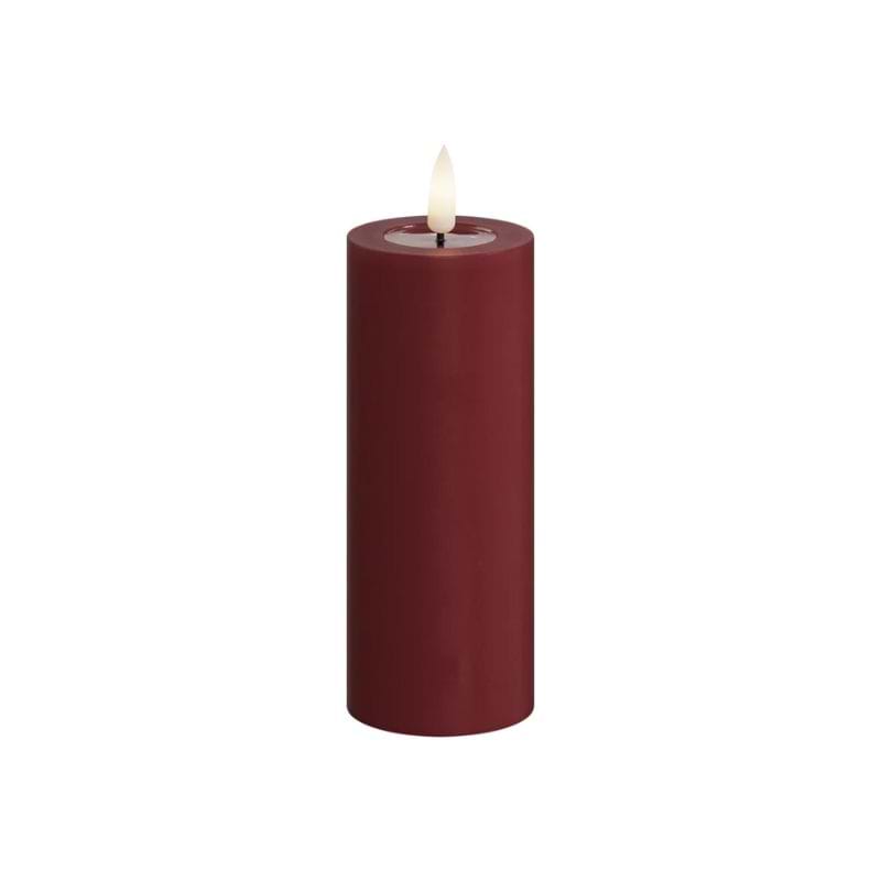 Deluxe Homeart LED Bloklys - Ø5x H12,5 cm - Bordeaux