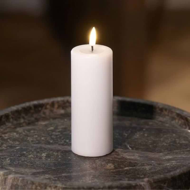 Deluxe Homeart LED Bloklys - Ø5x H12,5 cm - Hvid