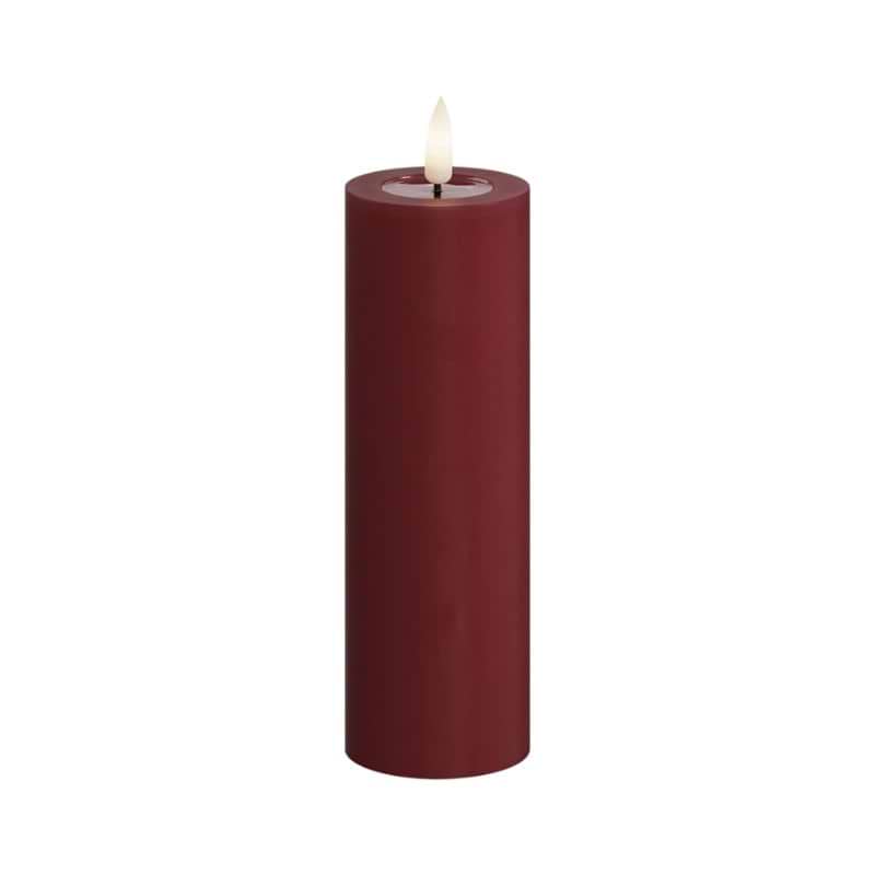 Deluxe Homeart LED Bloklys - Ø5x H15 cm - Bordeaux