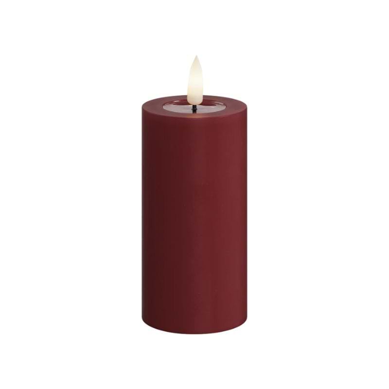 Deluxe Homeart LED Bloklys - Ø5x H20 cm - Bordeaux