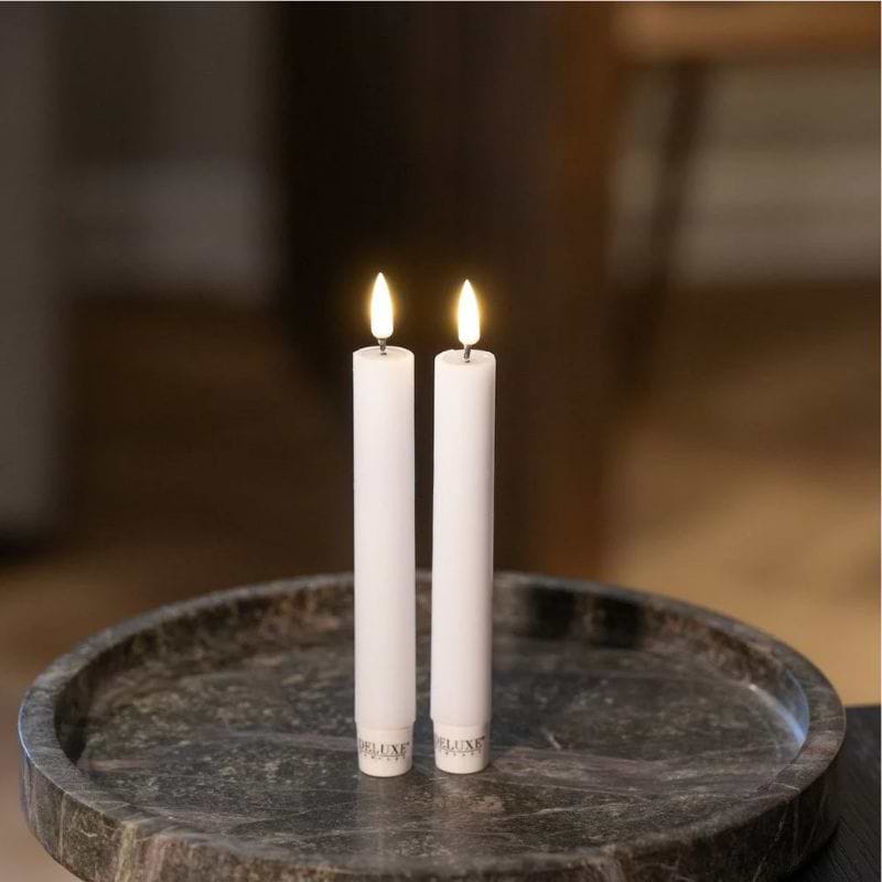 Deluxe Homeart LED Kronelys - 15 cm - 2 stk - Hvid