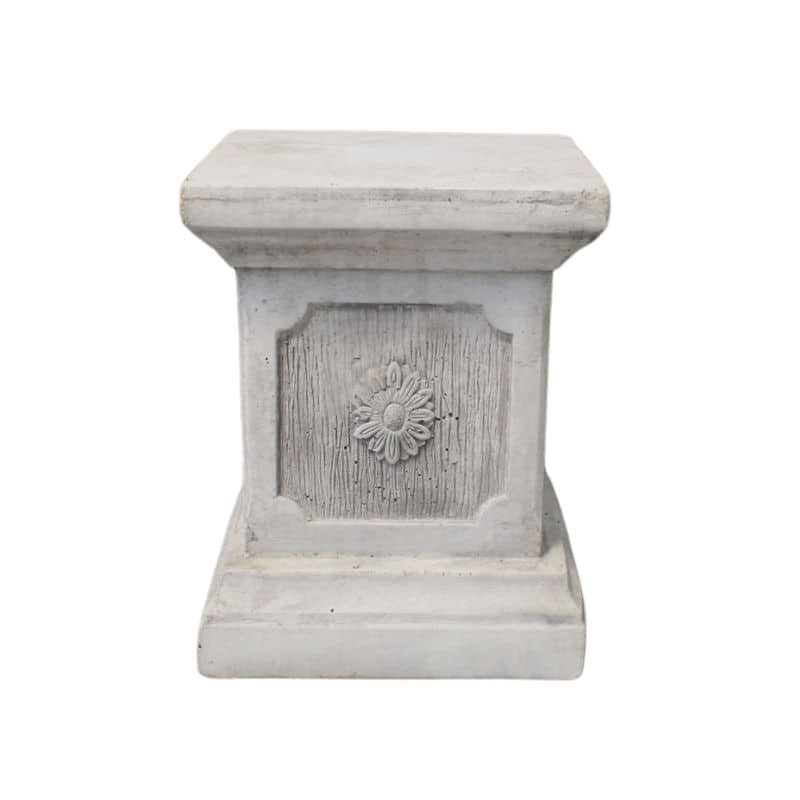 Sokkel med blomst - Beton - 33 cm