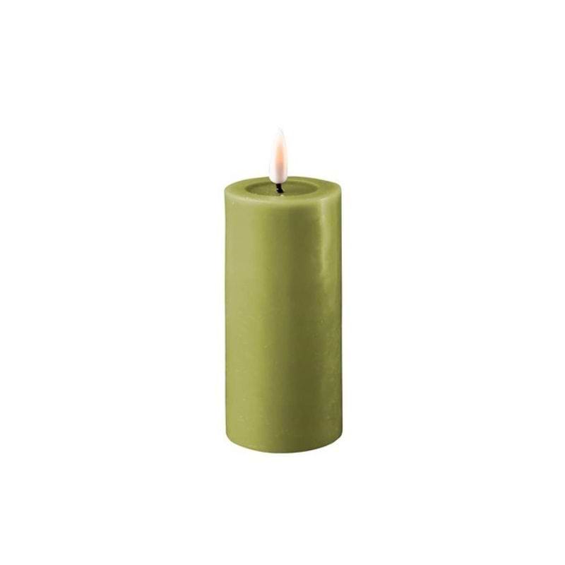 Deluxe Homeart LED Bloklys - Olivengrøn - Flere Varianter