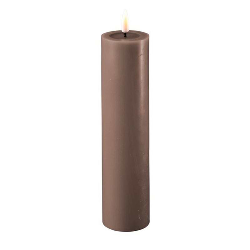 Deluxe Homeart LED Bloklys - Ø5x H20 cm - Mokka