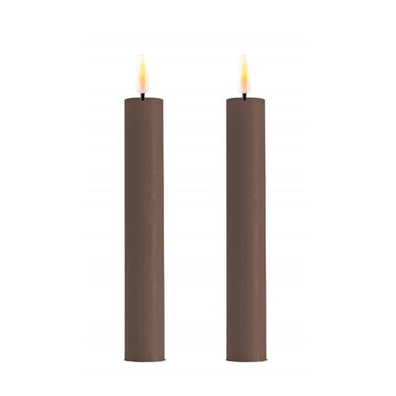 Deluxe homeart LED Kronelys - 24 cm - Mokka - 2 stk