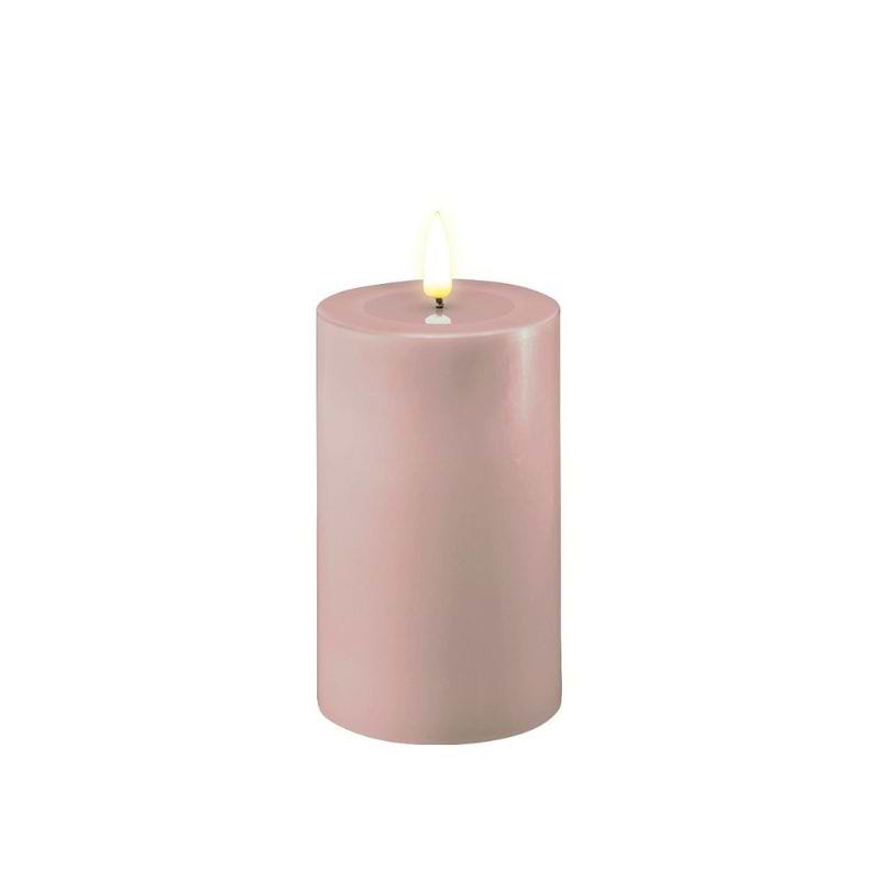 Deluxe Homeart LED Bloklys - Ø7,5x H12,5 cm - Rosa