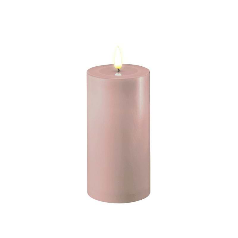 Deluxe Homeart LED Bloklys - Ø7,5x H15 cm - Rosa
