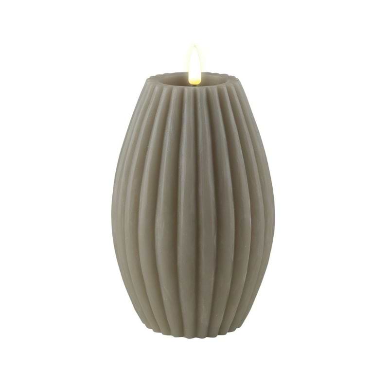 Deluxe Homeart LED Rillelys - Ø10x H15 cm - Sand