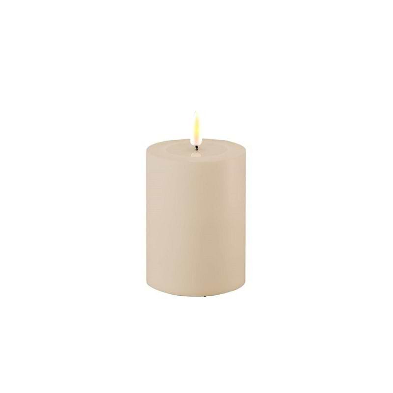 Deluxe Homeart LED Udendørs Bloklys - Ø7,5x H10 cm - Støvet sand