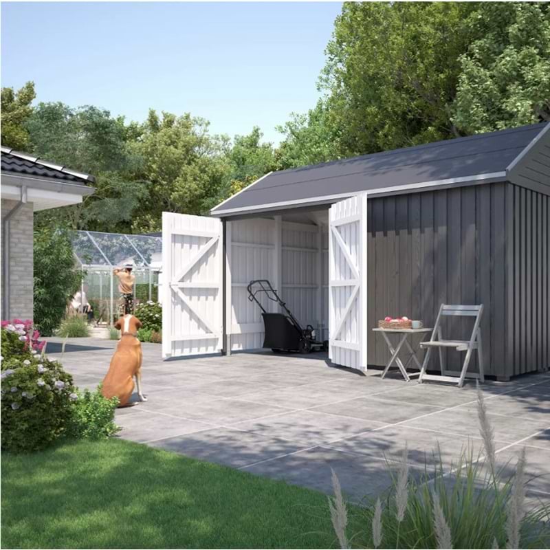 Multihavehus - 2 moduler m. dobbeltdør og lukket front - 10 m²