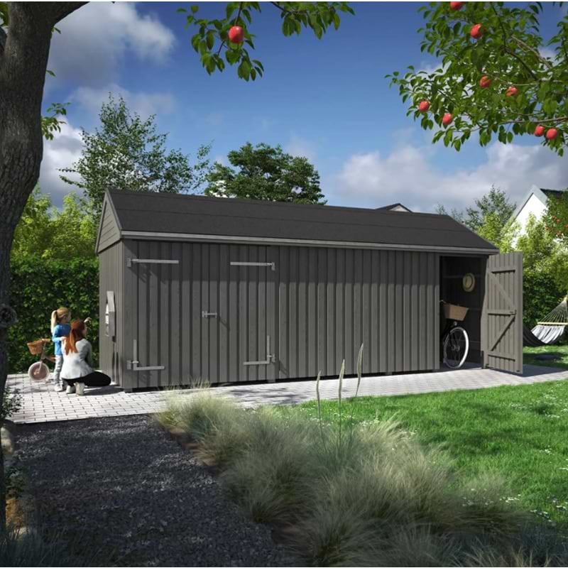 Multihavehus - 3 moduler m. enkeltdør og dobbeltdør - 14,5 m²