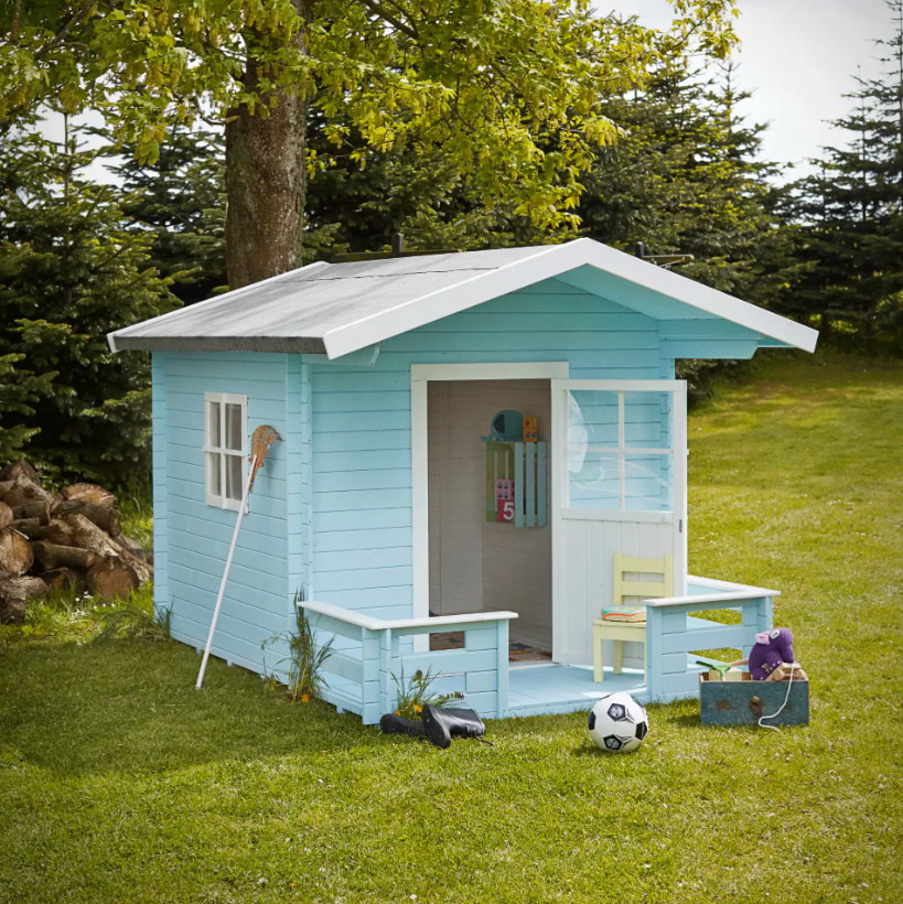 PLUS Legehus med terrasse - Ubehandlet - 134x134 cm