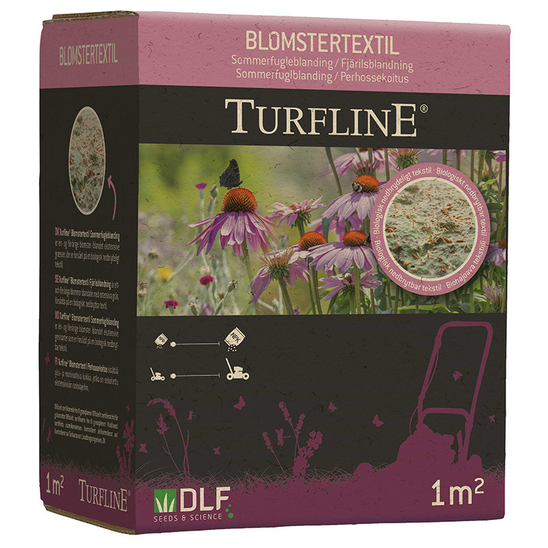 Blomstertextil Sommerfugleblanding - Turfline 1m² 