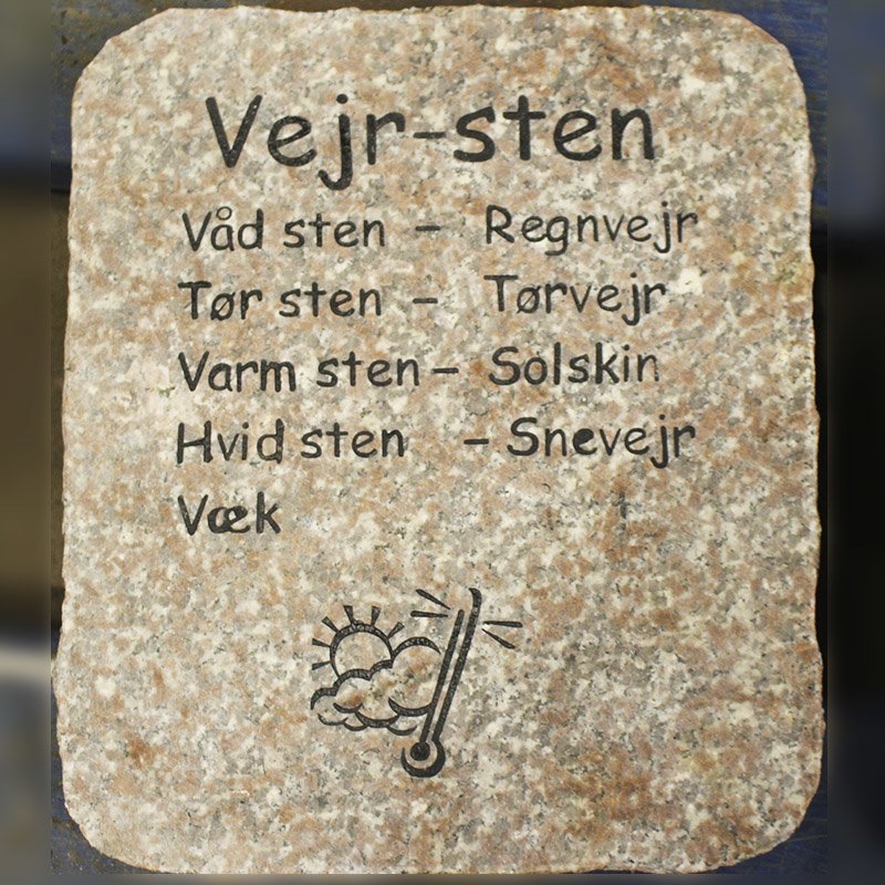 Vejrsten i granit