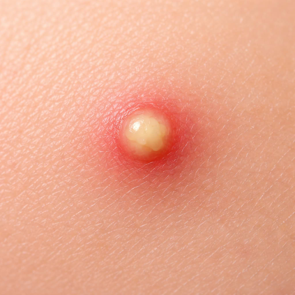 Représentation d'une pustule.