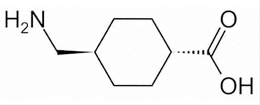 Molécule d'acide tranéxamique.