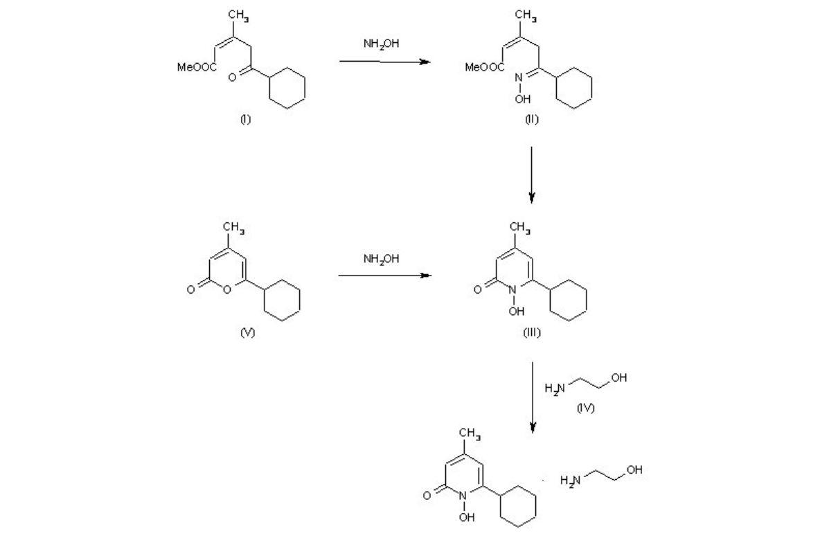 Synthèse du ciclopirox olamine.