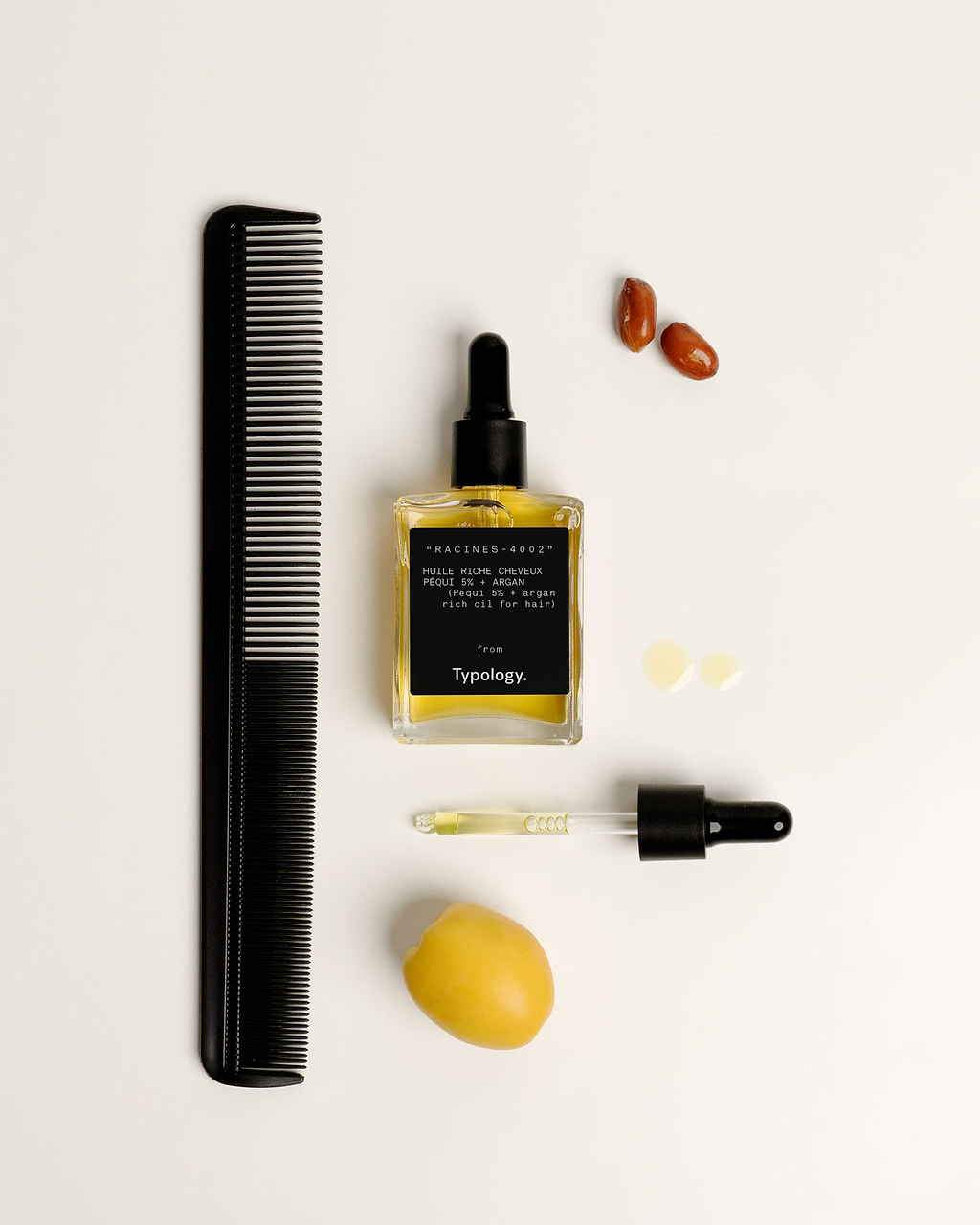 Huile riche cheveux Péqui 5%  + argan — Typology