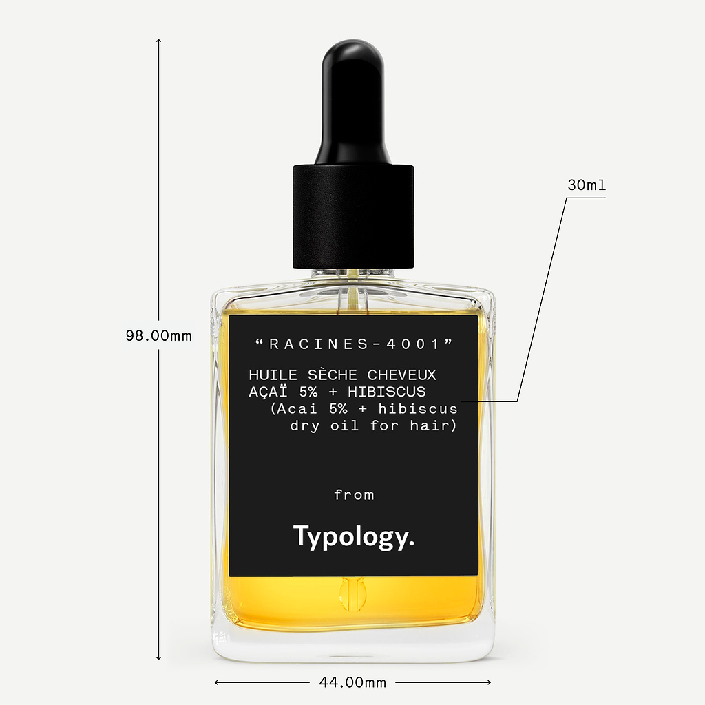 Huile sèche cheveux Açaï 5% + hibiscus — Typology