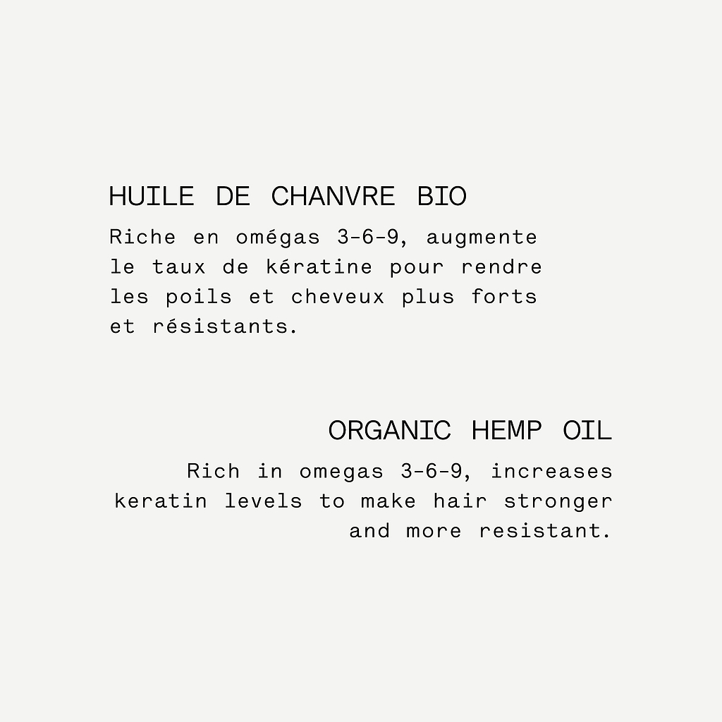 Huile barbe et cheveux au chanvre et ricin bio — Typology