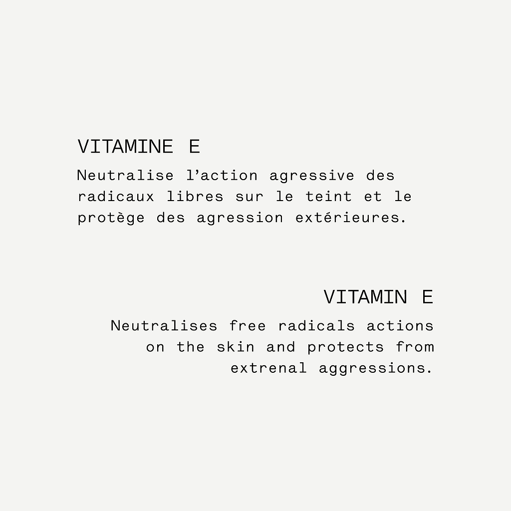 Huile de douche relipidante Vitamine E+F 2.5% + Extrait d’amande amère  — Typology