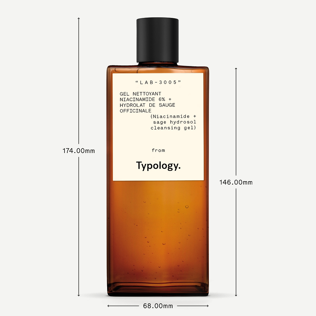 Gel nettoyant unifiant Niacinamide 6% + hydrolat de Sauge Officinale — Typology