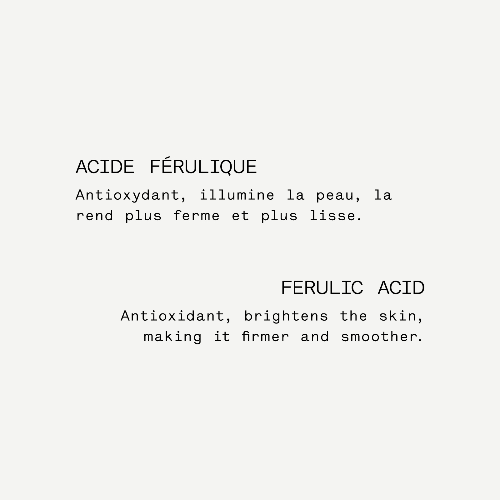 Sérum Antioxydant Acide férulique 3% + Resvératrol 3% — Typology