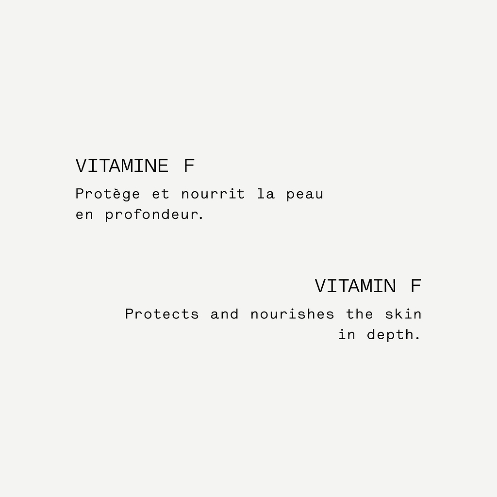 Huile de douche relipidante Vitamine E+F 2.5% + Extrait d’amande amère  — Typology