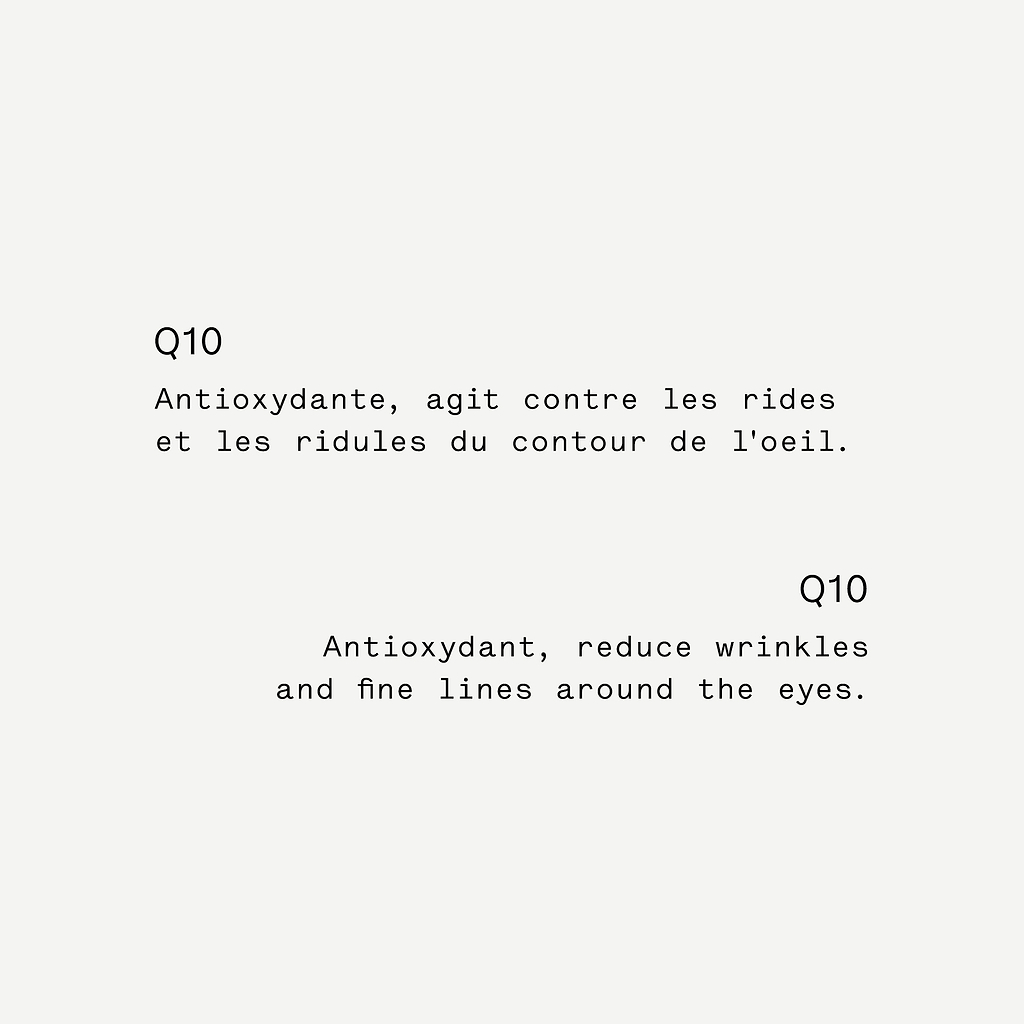 Sérum Contour des yeux Q10 3% + Huile de macadamia — Typology