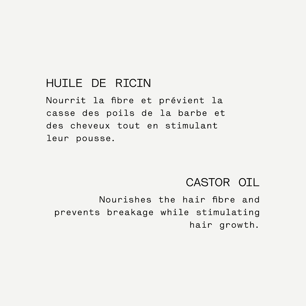 Huile barbe et cheveux au chanvre et ricin bio — Typology