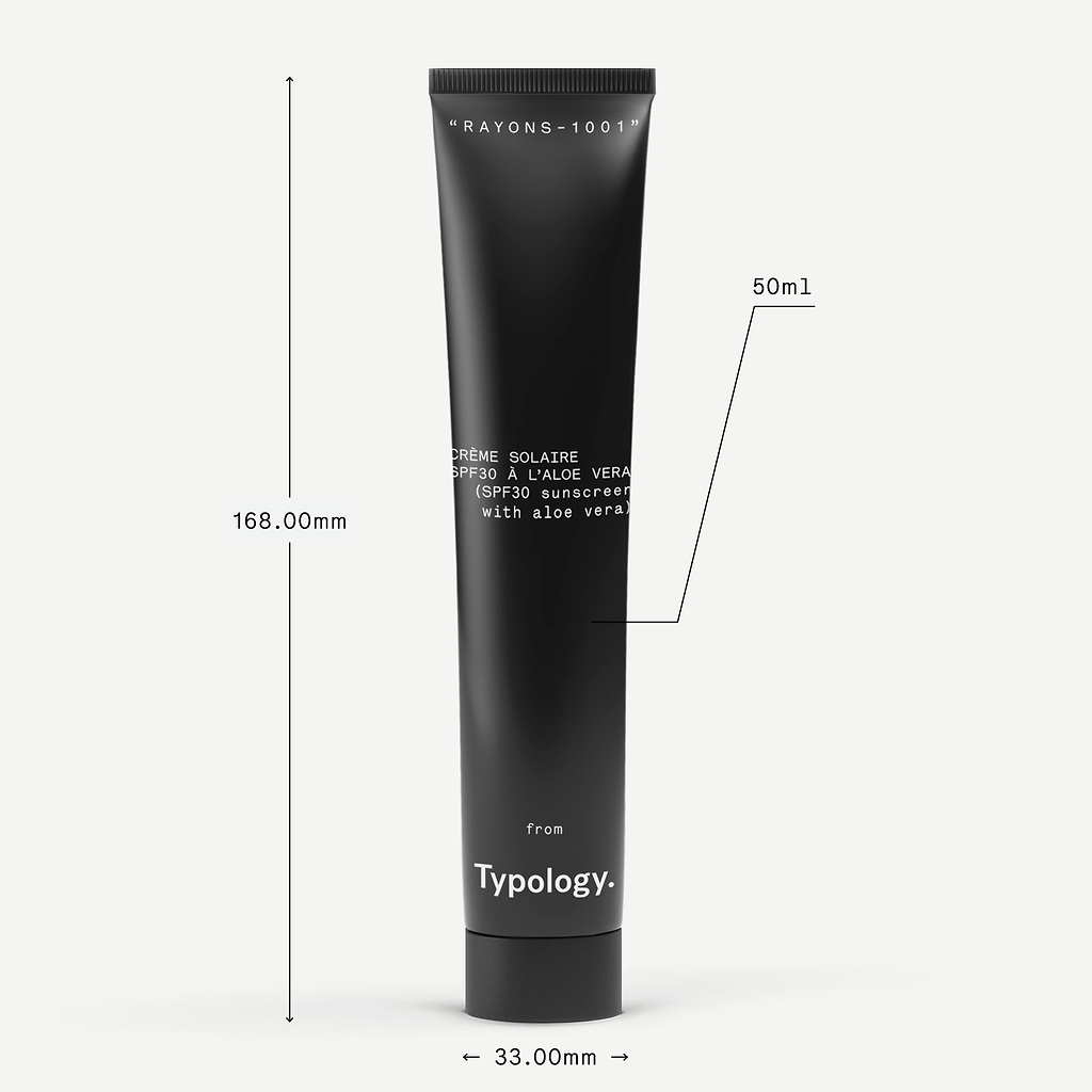 Crème solaire SPF30 peaux sèches à l'aloe vera — Typology