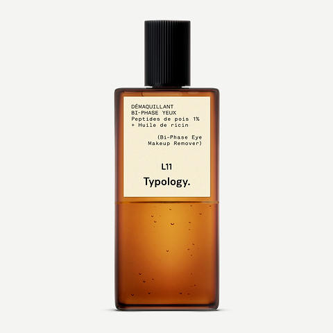 Démaquillant bi-phase yeux  Peptides de pois 1% + Huile de ricin — Typology