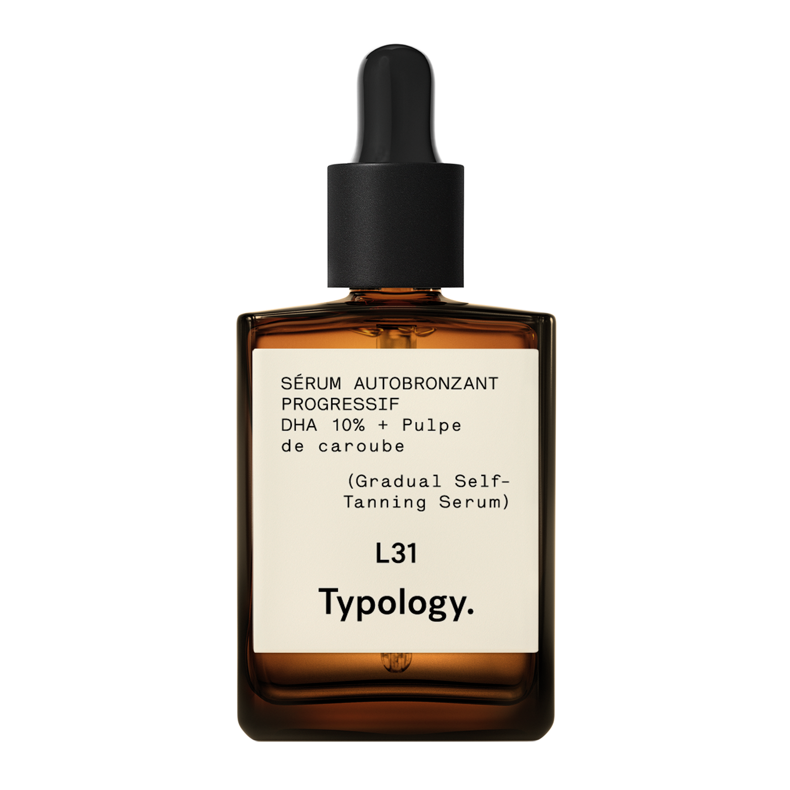 Sérum Autobronzant Progressif DHA végétal 10% + Pulpe de caroube — Typology