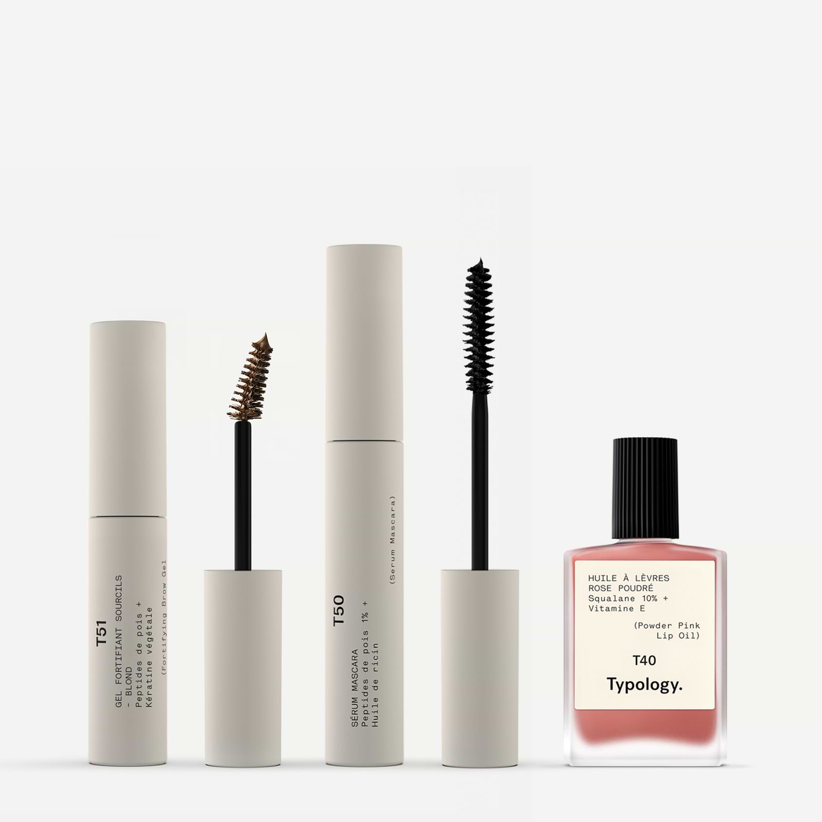 Tinted Lip, Lash & Brow Trio — Typology