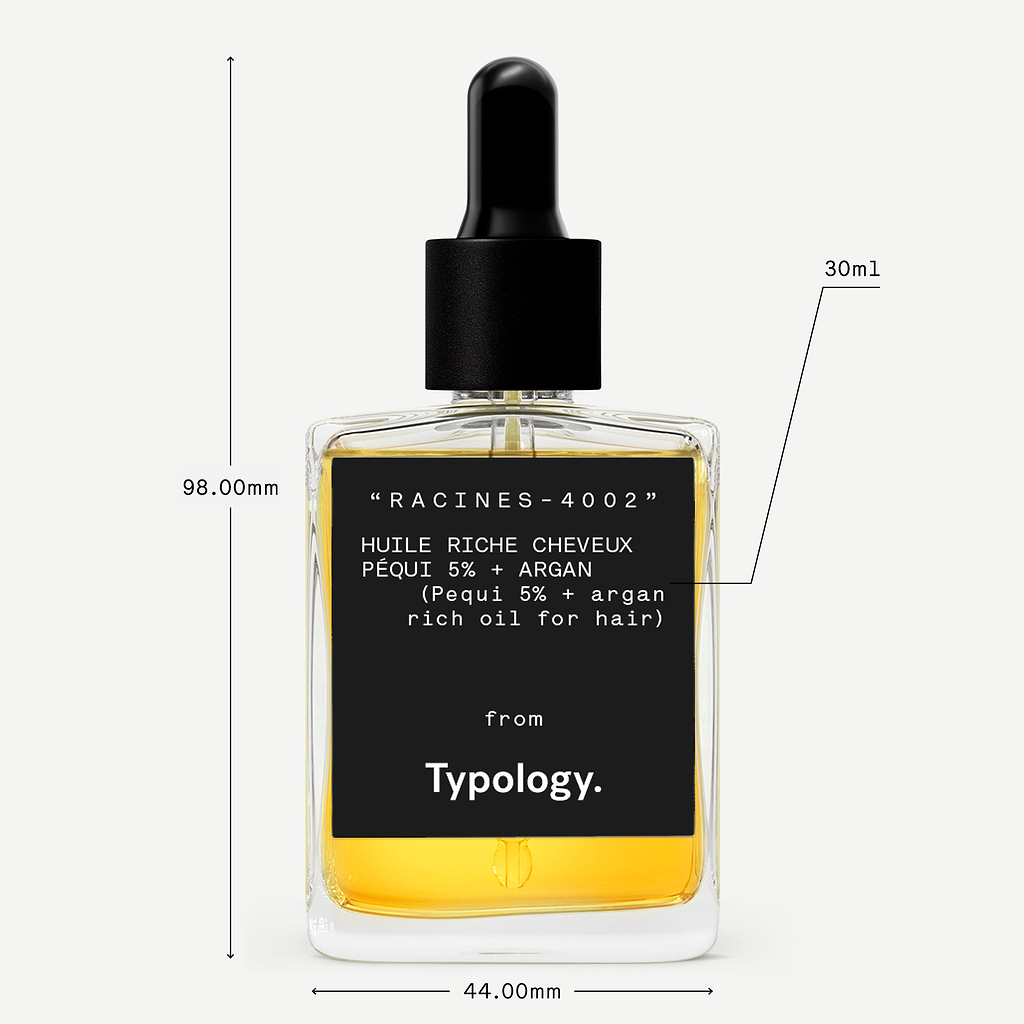 Huile riche cheveux Péqui 5%  + argan — Typology
