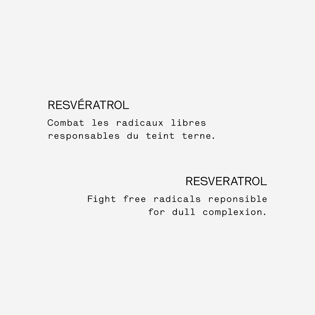 Sérum Antioxydant Acide férulique 3% + Resvératrol 3% — Typology