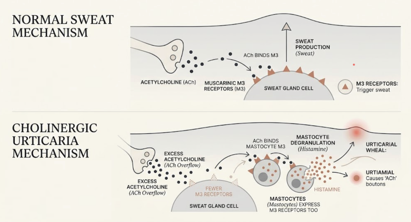 Rôle de l'acétylcholine dans l'allergie à la transpiration.